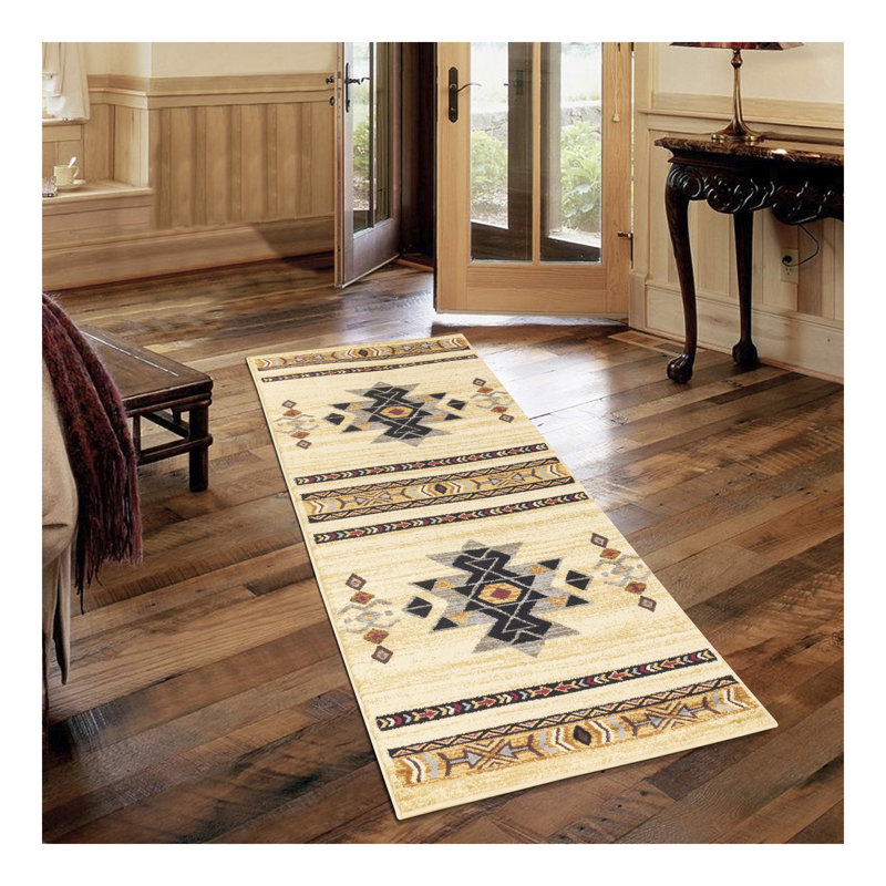 Tribes GC_YLS4006 Cream Southwest Area Rug, Rectangle 5'3" x 7'3"