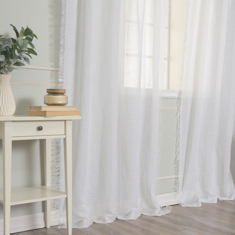 Panneau de rideau simple diaphane avec passe-tringle Millwright, blanc, L 52 po x L 96 po