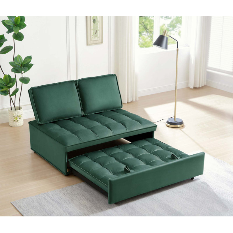 Canapé-lit, Velours vert