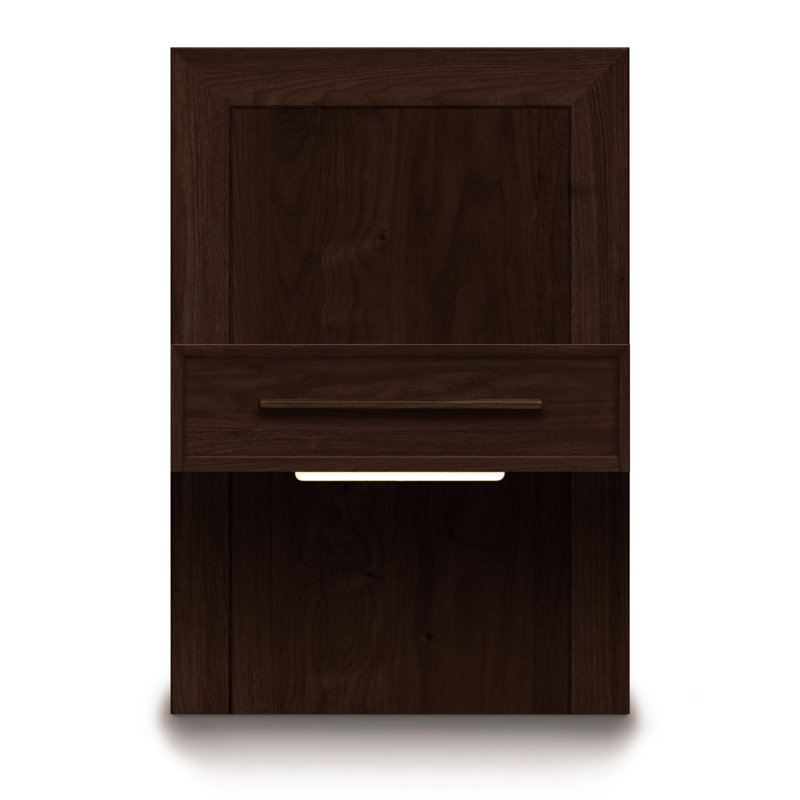 Moduluxe 1 - Drawer Solid Wood Nightstand, Conventional, Cognac Cherry