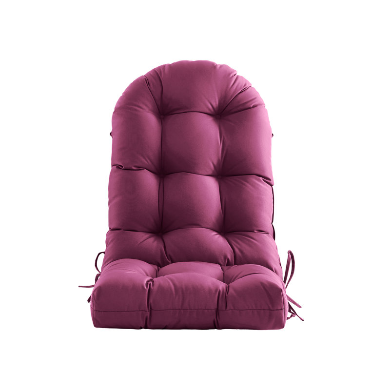Coussin de siège à haut dossier - Coussin de chaise Adirondack extérieur imperméable pour meubles de patio avec attache, couleur vibrante, rembourrage élastique de qualité supérieure, utilisation multi-scénario, prune