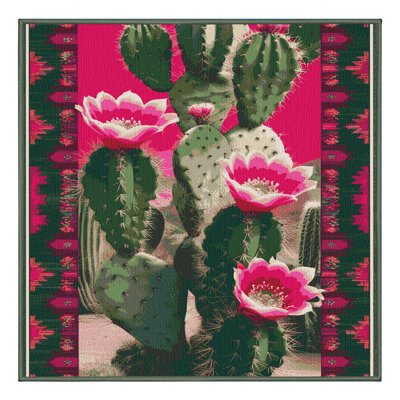 Washable Prickly Pear Southwestern Area Rug