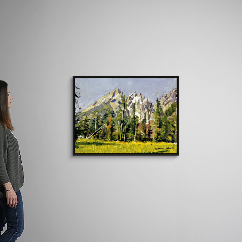 Art mural sur toile Norman Rockwell The Grand Tetons, H 32 po x l 42 po x P 1,75 po, Cadre flottant noir