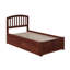 Lit plateforme en bois massif avec pied de lit et tiroirs de rangement Bharmal-1073124064