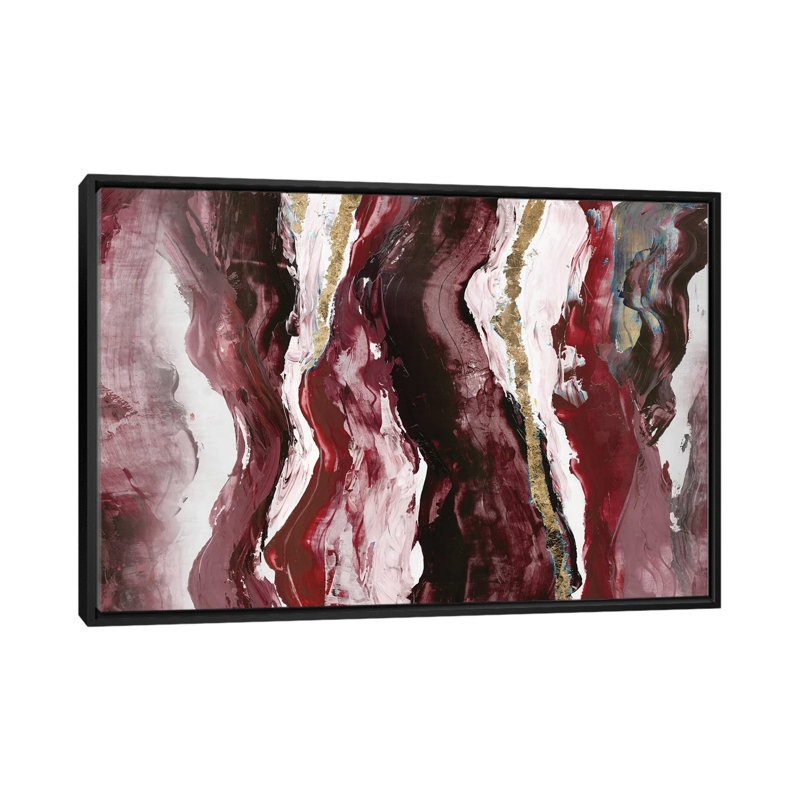 Effectus II, H 26 po x l 40 po, Rouge, Toile à cadre flottant noir
