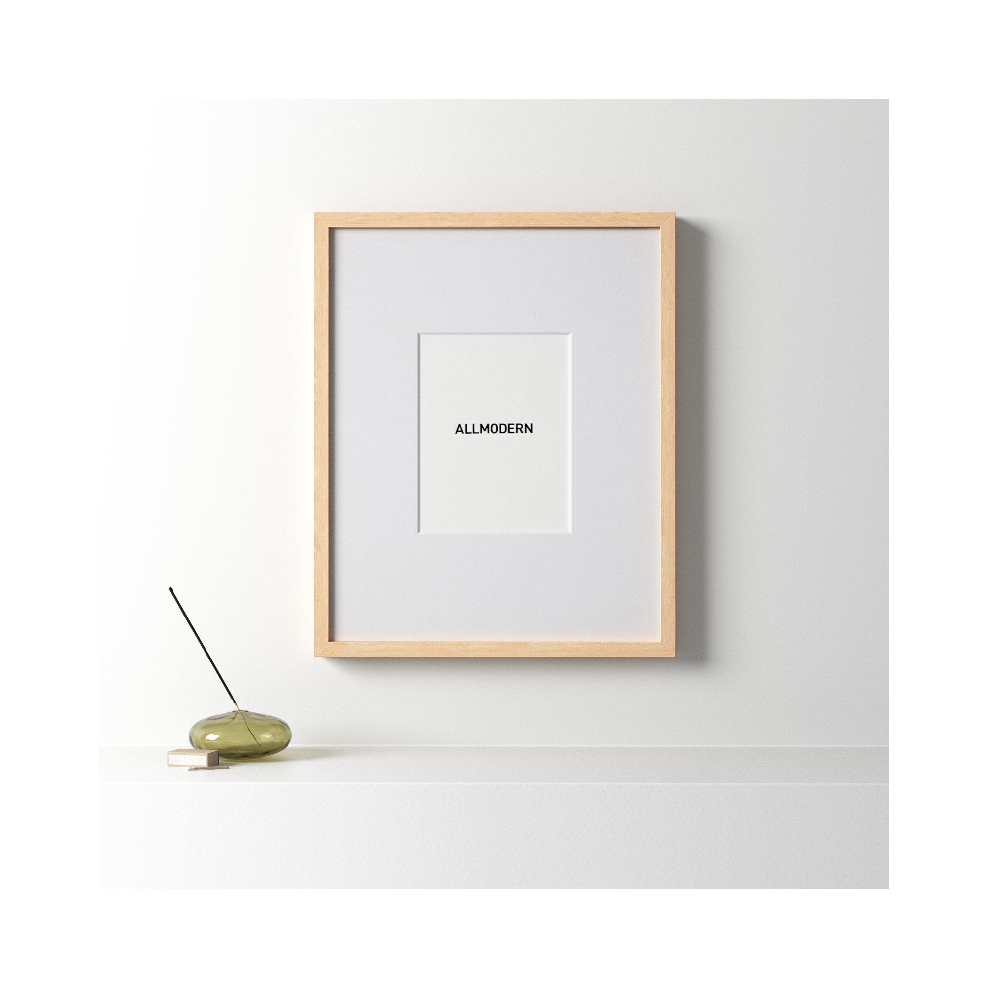 Capullo Wood Matte Picture Frame with Mat, 18" x 24", 12" x 18", Natural
