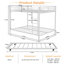Lit superposé en fer carré durable avec rails de sécurité, look minimaliste moderne, idéal pour une chambre d'enfant, une chambre d'amis ou un espace commun, assemblage facile et performance durable-121061206-121061205