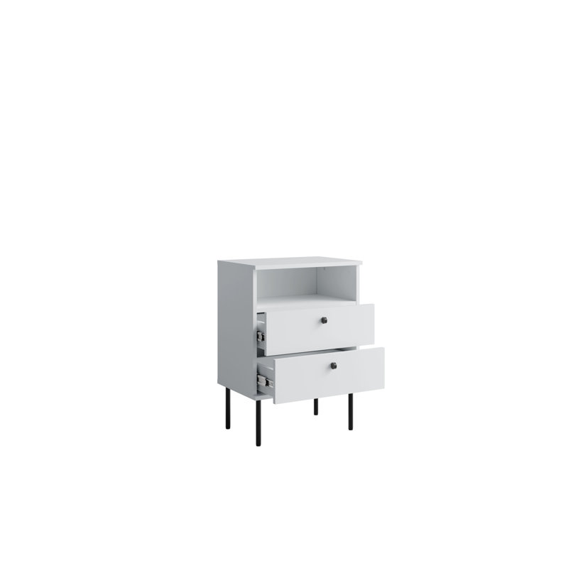 50cm W Laminate Bedside Table, Alpine White