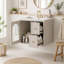 Meuble-lavabo de 61 cm avec lavabo en céramique, armoire murale à 1 porte et 2 tiroirs, structure en bois massif et MDF, style moderne et luxueux, noir-2030300377