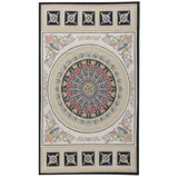 Hand-Knotted High-Quality Black and Beige Area Rug