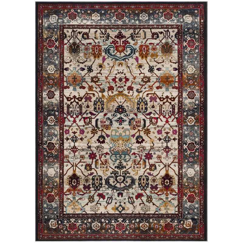Tapis ivoire / anthracite Wayne, Rectangle 3 pi 3 po x 5 pi