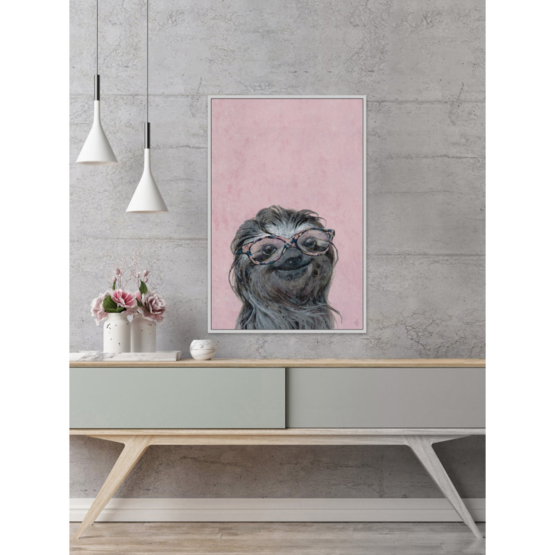 Triston «Sloth in Pink», reproduction sur toile encadrée, H 18 po x l 12 po x P 1,5 po