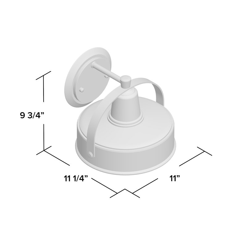 Luminaire de grange d'extérieur Velner, H 9,75 po x l 11 po x P 11,25 po, Étain patiné