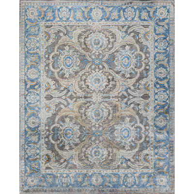 Oriental Area Rug in Blue/Light Gray/Beige