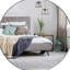 Miroir mural de salle de bain rond argenté de 36 pouces de diamètre - 4 mm sans verre, aluminium brossé, conception incassable pour cadre rouille-1022835735