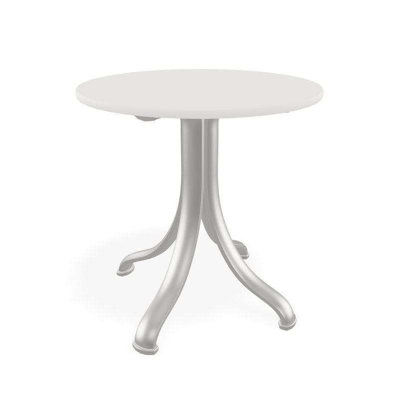 Outdoor Round Side Table, Brown/Snow