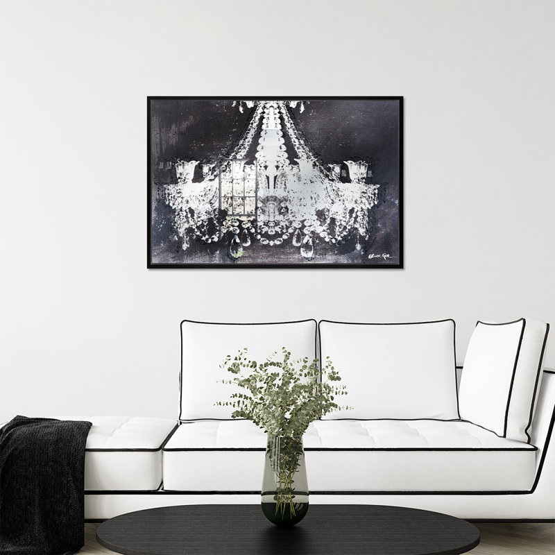 Chandelier Night Framed & Printed Accent Mirror
