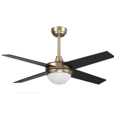 48'' Amrah 4 Blades LED Smart Standard Ceiling Fan with Wall Control and Light Kit Included
