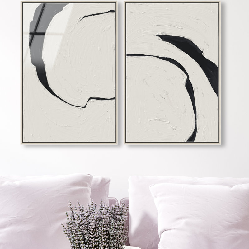 Positive Spaces Set Set by Oliver Gal, 25" H x 17" W, Silver Floater Frame