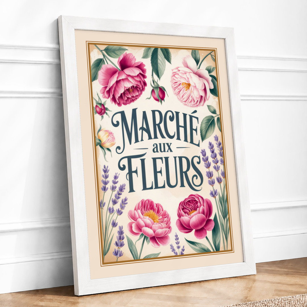 Marche aux Fleurs Vintage - Framed Print