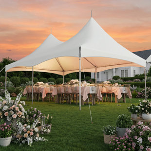 Party Tent, Outdoor Canopy With Pvc Top,  Heavy Duty High Peak Shelter