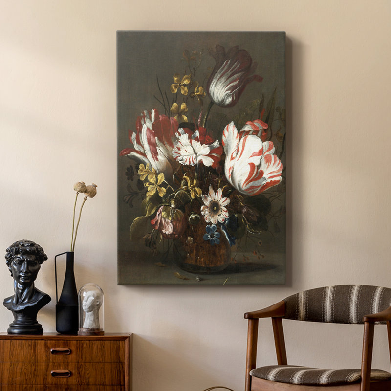 «Vintage Floral Print», imprimé sur toile - galerie Cavas, H 60 po x l 40 po