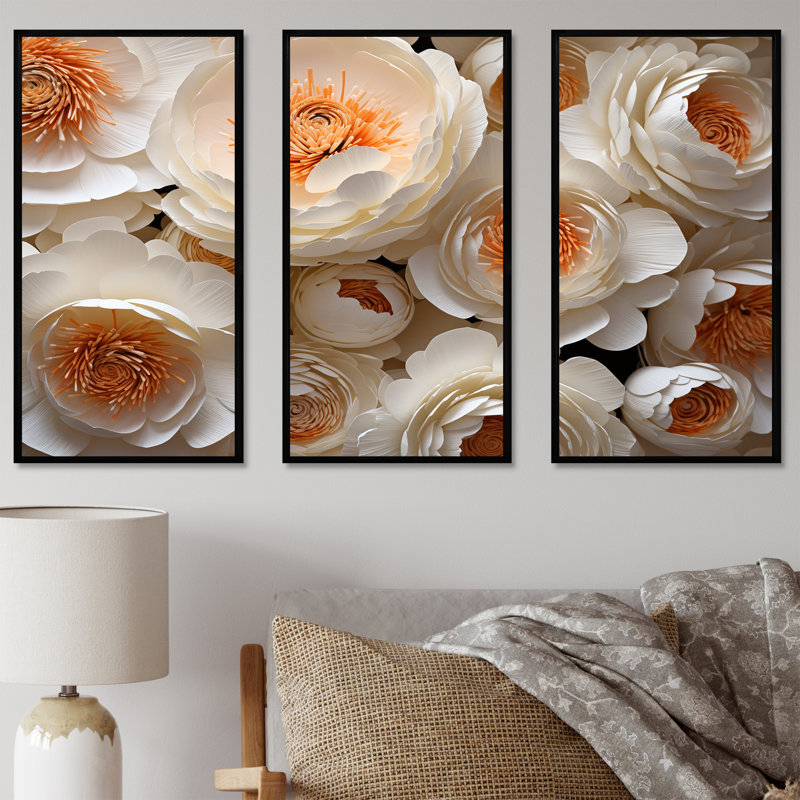 Ensemble de salon Ranunculus Radiance Treasure II - Ranunculus, Cadre flottant noir, H 32 po x l 48 po x P 1 po