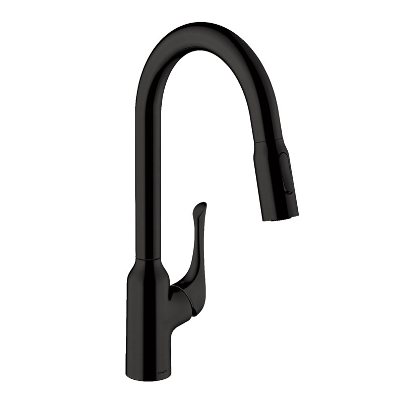 hansgrohe Allegro N HighArc Kitchen Faucet, 2-Spray Pull-Down, 1.75 GPM, Matte Black