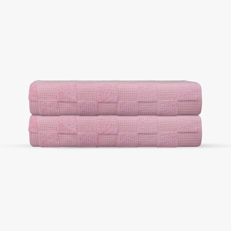 Taylorlynn 2 pcs Turkish Bath Towels Set, Blush