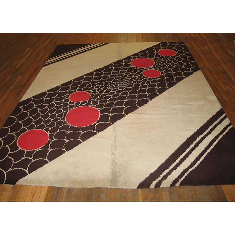 Rare Antique Classic European Art Deco Design English Room Size Carpet