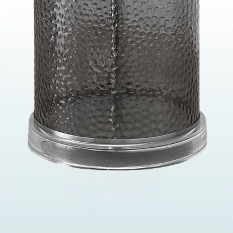 Lampe de table standard en verre Torino avec abat-jour en lin gris, H 27,82 po x l 14,89 po x P 14,89 po