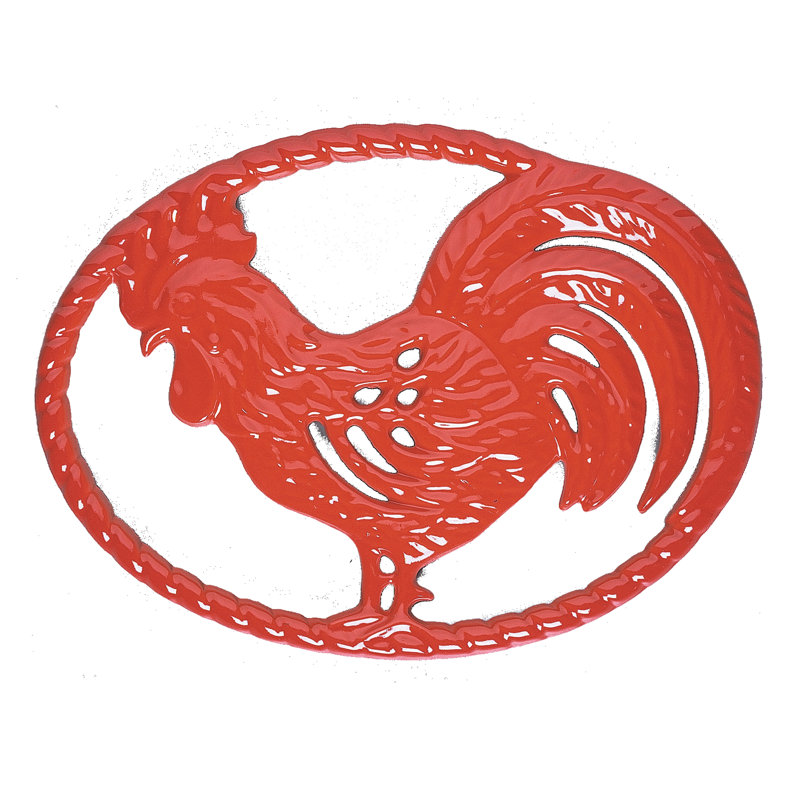 Metal Round 1 Piece Trivet, Flame Red