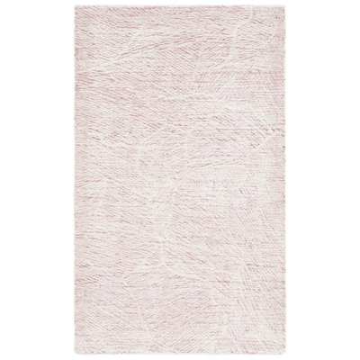 Tapis uni en laine et coton touffeté à la main Goin