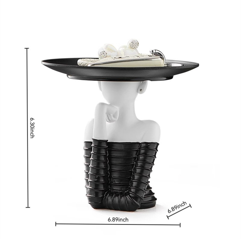 Key Storage Ornament, White/Black