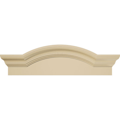 Segment Arch W/ Flankers Smooth Signature Urethane Pediment, Primed Tan