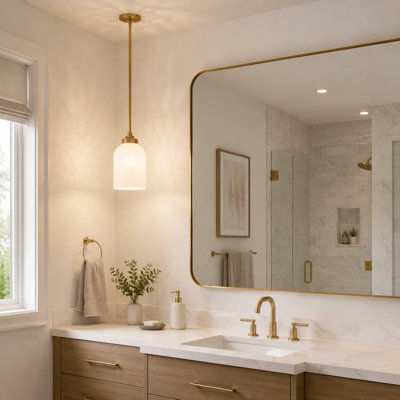1-Light Pedndant Light,Brushed Gold