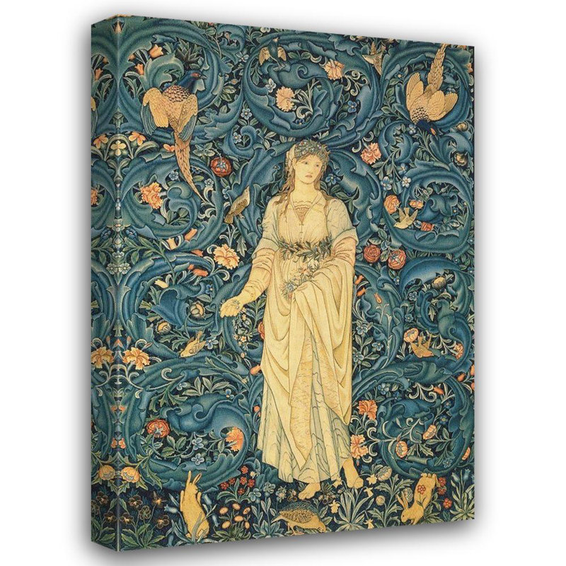 Toile grise Canora Grey Jones, Edward, art sur toile tendue sous le titre: William Morris, Flora, H 18 po x l 13 po