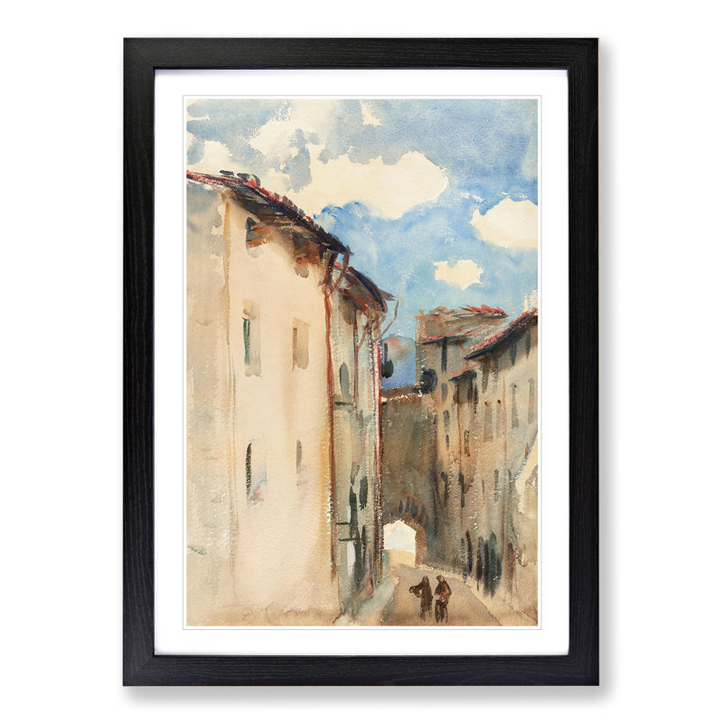 Camprodon by John Singer Sargent - Picture Frame Painting, 48cm H x 36cm W x 2cm D, Black Framed