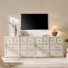 Ensemble de chambre à coucher 3 pièces, blanc - commode 6 tiroirs et table de chevet 3 tiroirs