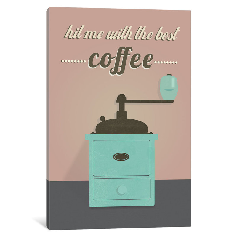 « coffee », art textuel sur toile tendue, H 12 po x l 8 po x P 0,75 po, Pas de tapis, Toile tendue