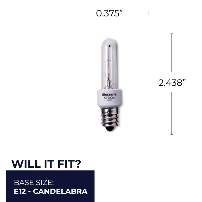 Ampoule à luminosité/krypton 20 watts, t3, (2700k) e12/candélabre base