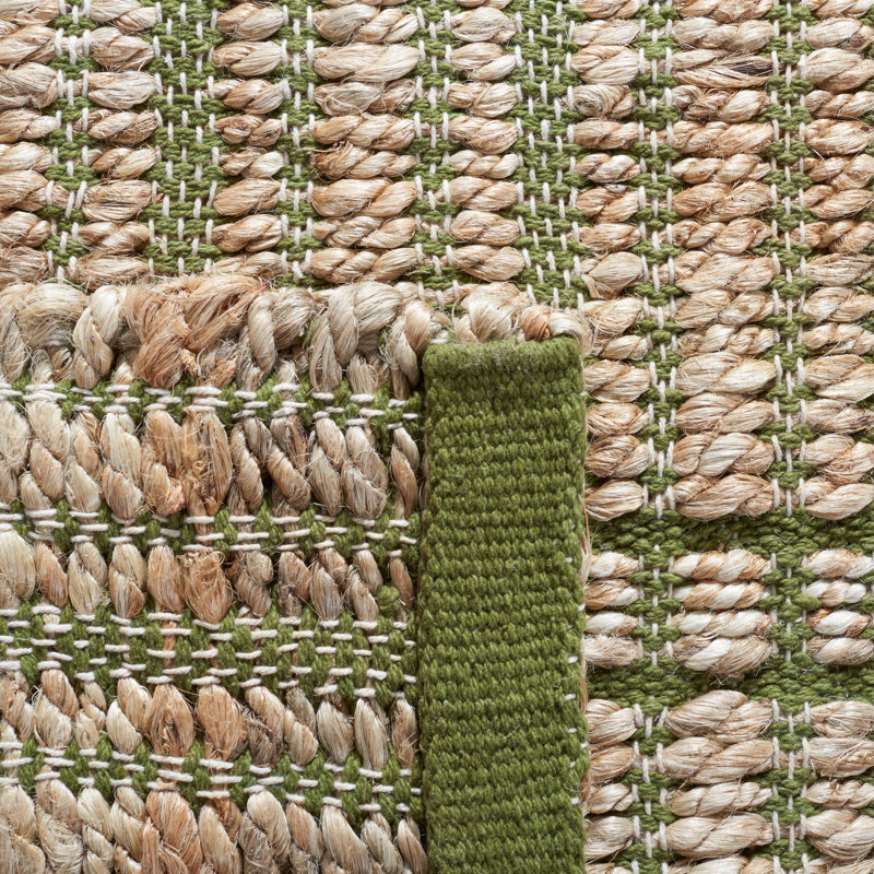 Tapis vert / naturel Sollars, Rectangle 6 pi x 9 pi