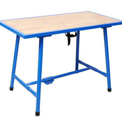 Banc de travail pliable, banc pour outils d'atelier, table d'assemblage de table de montage, capacité de charge de 660 lb, pour atelier, garage, bleu