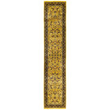 Overdyed Hand-Knotted Wool Modern-Contemporary Yellow Runner 2' 6" x 12' 1"