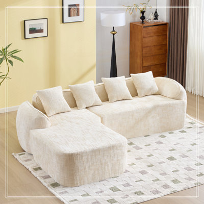 Chenille L-shaped compressed sofa