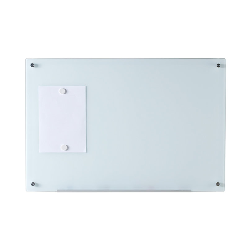 Freestanding White Tempered Glass Magnetic Board 36" x 24"