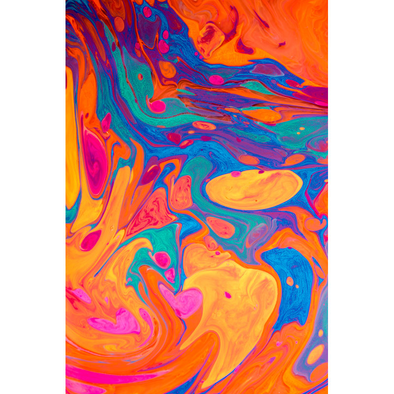 Abstract Marbling Art Patterns As Colorful Background by Berkay - Wrapped Canvas Print, 46cm H x 30cm W 