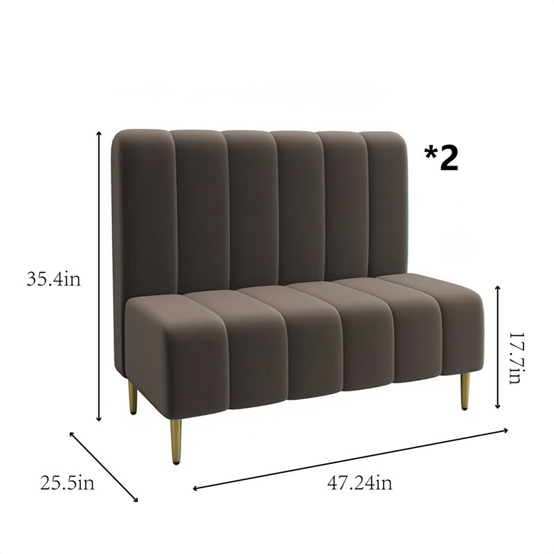 Ensemble de double cabine rembourrée en velours