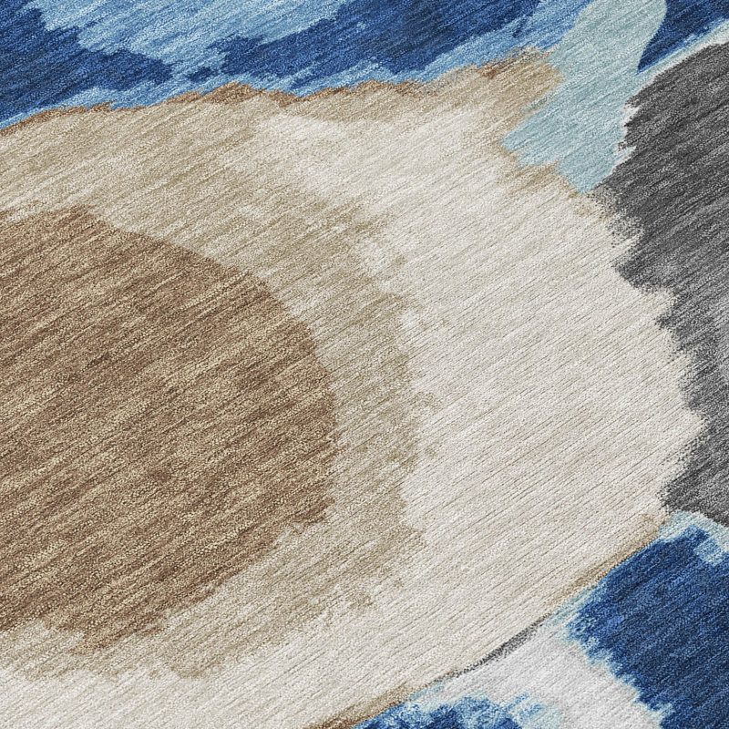 Machine Washable Indoor/Outdoor Chantille ACN2701 Modern Rug, 3' x 5', Navy