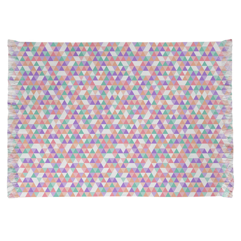Triangle mauve/vert/beige Tapis décoratif, Oui